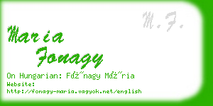 maria fonagy business card